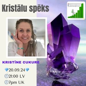 Katram kristālam ir savs spēks.
Kristīne Cukure būs mūsu īpašā viese
20.09.24 kā parasti 
21:00 pēc LV laika 
 7pm pēc UK/Irijas laika.
Runās par tēmu - Kristālu spēks un kā tos izmantot dažādās dzīves situācijās.

Nāc pievienojies uz zoom.